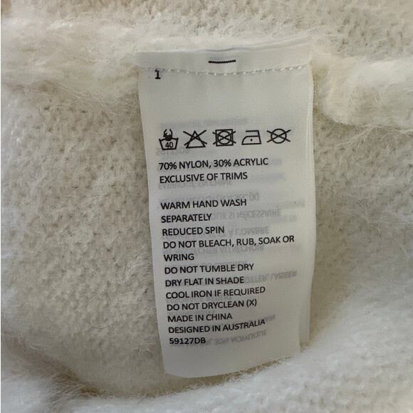 Bardot Lavinia Brushed Long Sleeve Turtleneck Sweater Midi Dress Ivory Size L - Picture 13 of 14